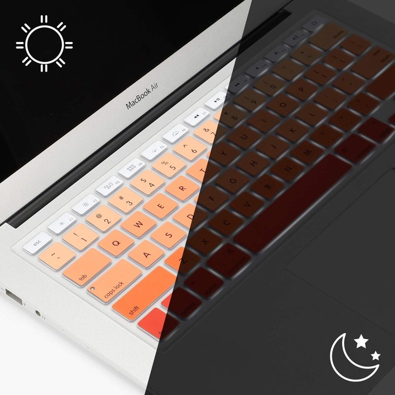 Allinside Orange Ombre Keyboard Cover Skin for MacBook Pro 13" 15" 17" (2015 or Older Version), MacBook Air 13" A1369/A1466, Older iMac Wireless Keyboard MC184LL/B - Image 4